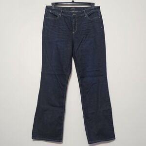 Talbots Womens Jeans Pants Size 16 Blue Dark Wash Bootcut Flawless 5 Pockets 523